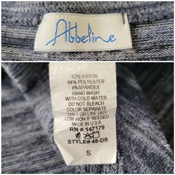 Abbeline blue spacedye v-neck long sleeve shift dress/tunic top- women's size S - Picture 5 of 8